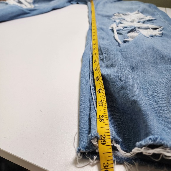 American Eagle Womens Dreamy Drape Ripped Low-Rise Baggy Wide-Leg Jean Size 8 - Picture 13 of 15